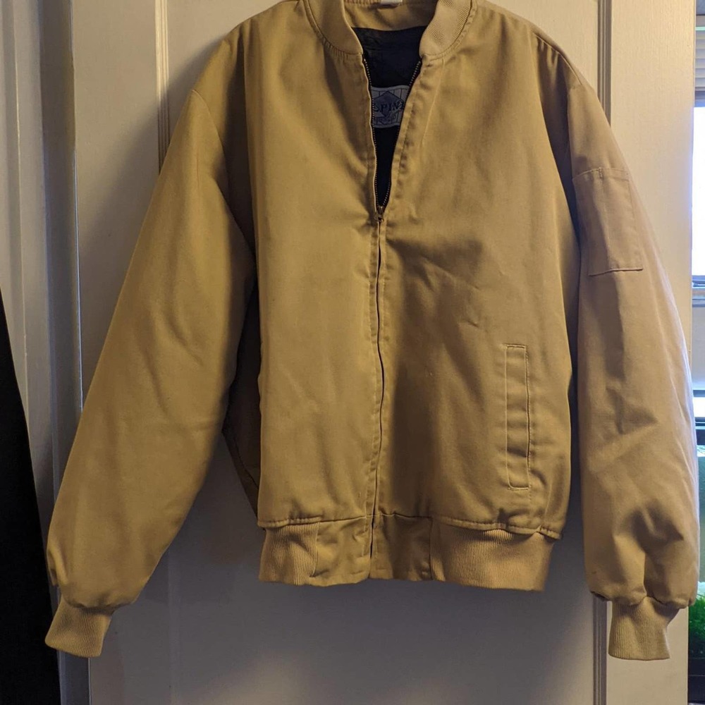 Vintage Mens Khaki Bomber Jacket